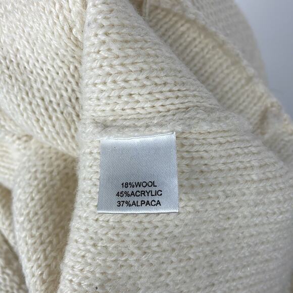 Ulla Johnson | White Sweater Black Bow Back Wool Alpaca Blend L - Picture 8 of 10